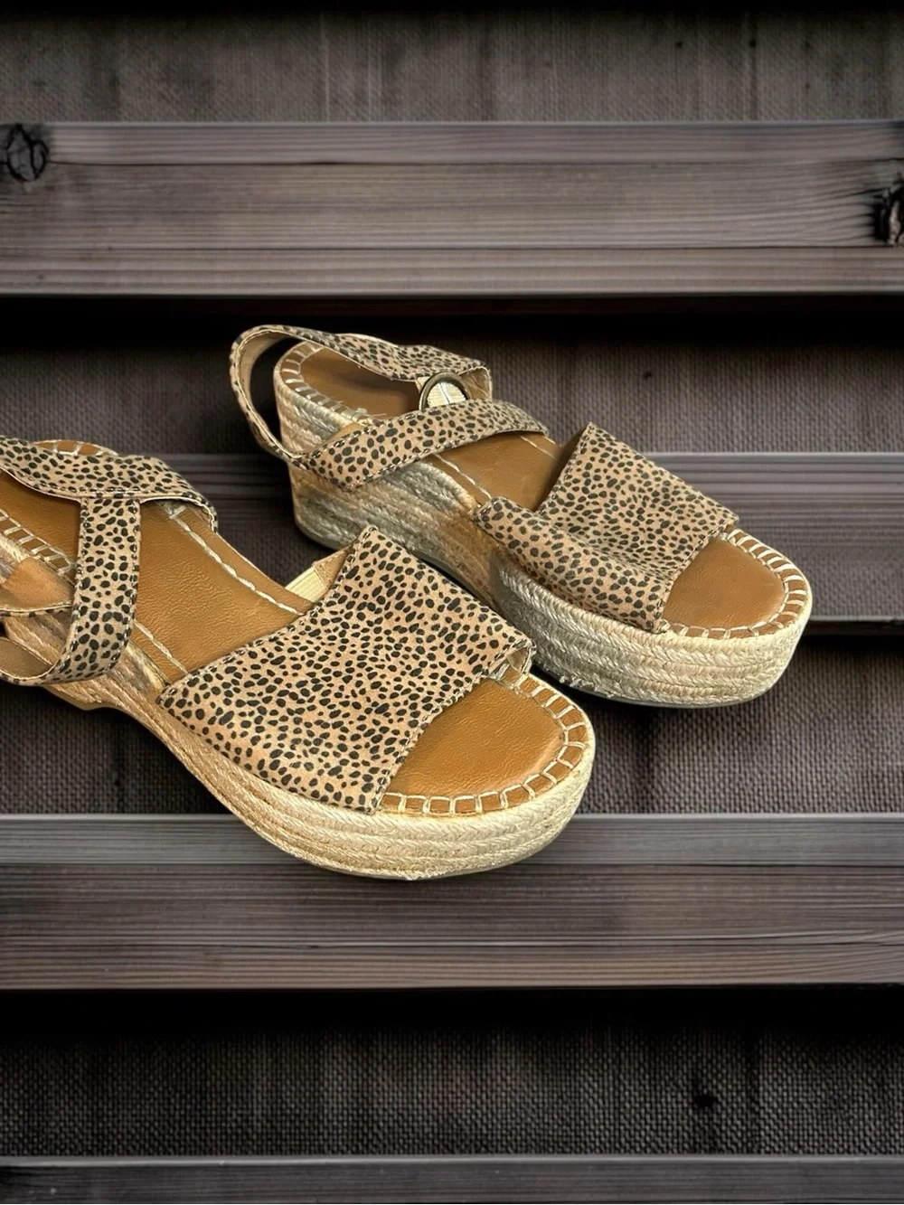 Universal Thread Leopard Print Espadrille Platform Sandals - Tan